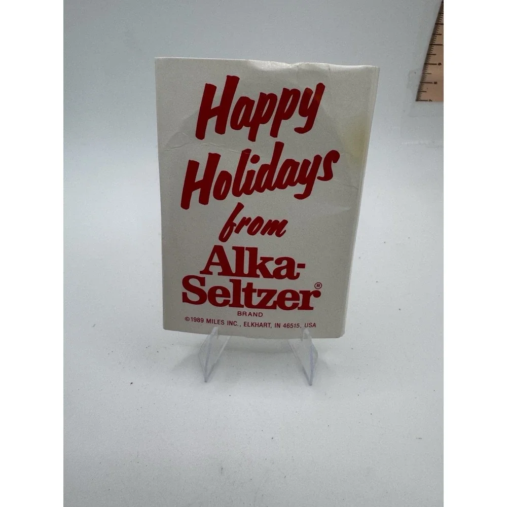 Vintage Promo 1989 Happy‎ Holidays From Alka-Seltzer Speedy Christmas Ornament
